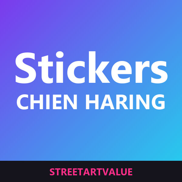 Stickers chien Keith Haring sur Amazon