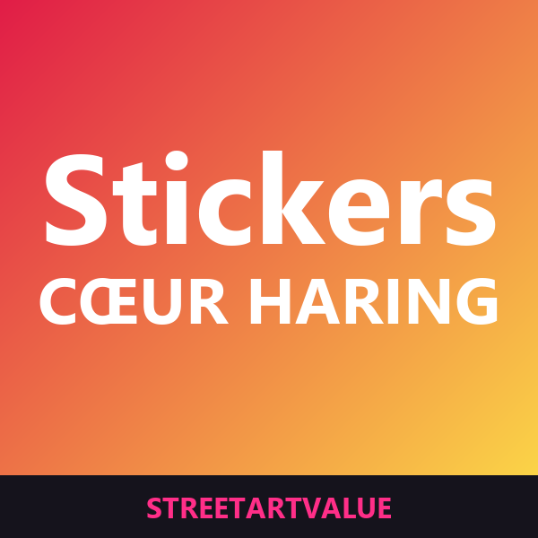 Stickers cœur Keith Haring sur Amazon