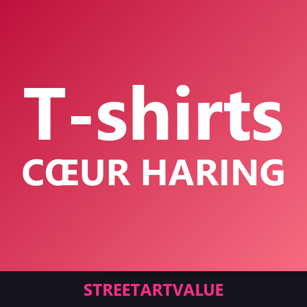 T-shirts cœur Keith Haring sur Amazon