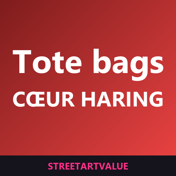 Tote bags cœur Keith Haring sur Amazon