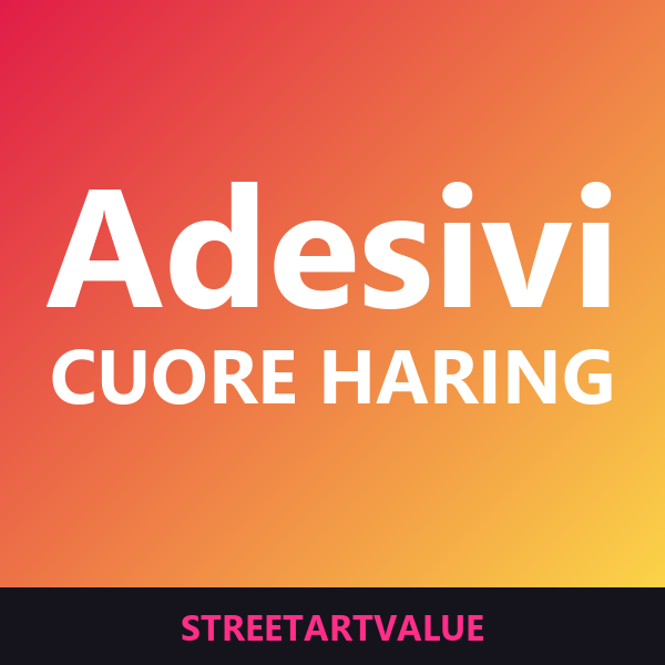 Adesivi cuore Keith Haring su Amazon