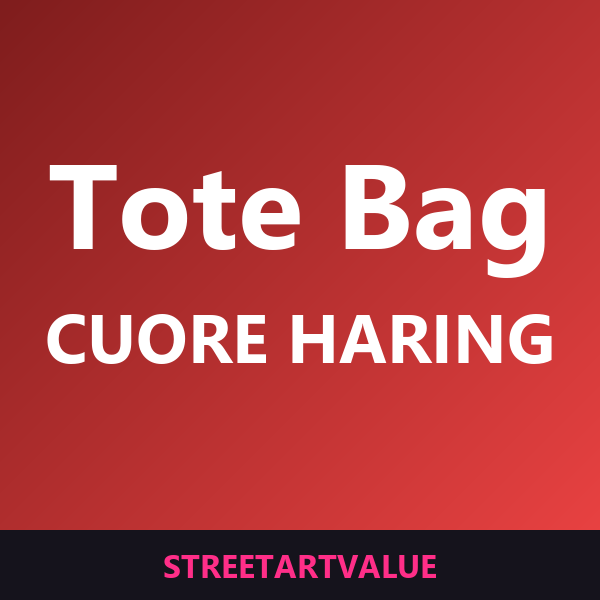 Tote bag cuore Keith Haring su Amazon