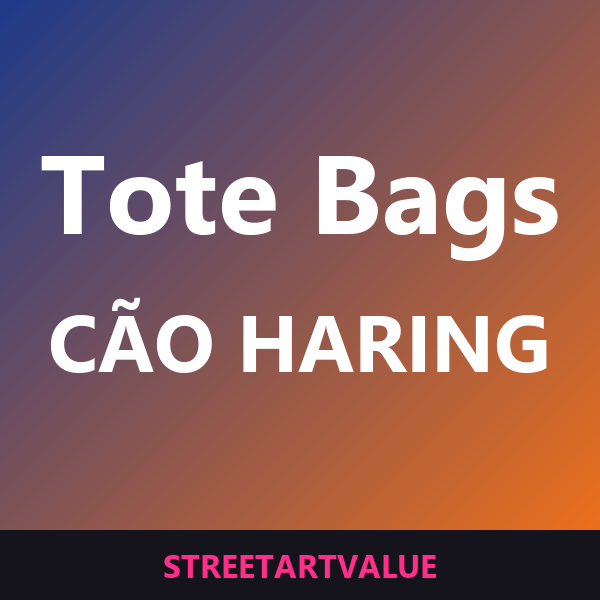 Tote bags cão Keith Haring na Amazon