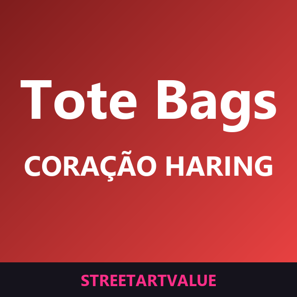 Tote bags coração Keith Haring na Amazon