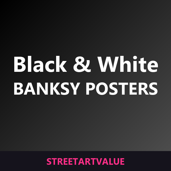 Black & white Banksy posters on Amazon