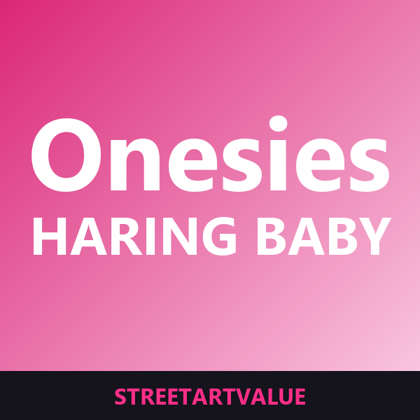 Keith Haring baby onesies on Amazon