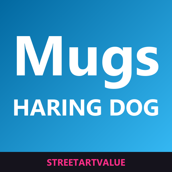 Keith Haring dog mugs on Amazon
