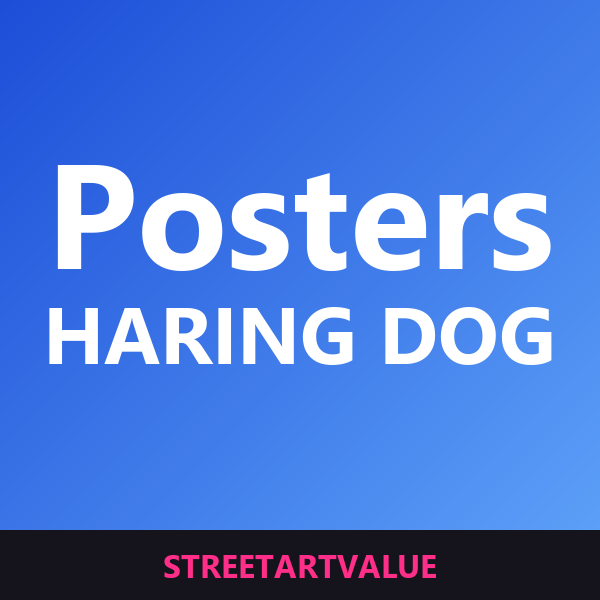 Keith Haring dog posters on Amazon
