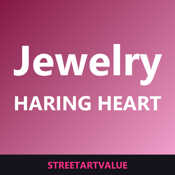 Keith Haring heart jewelry on Amazon
