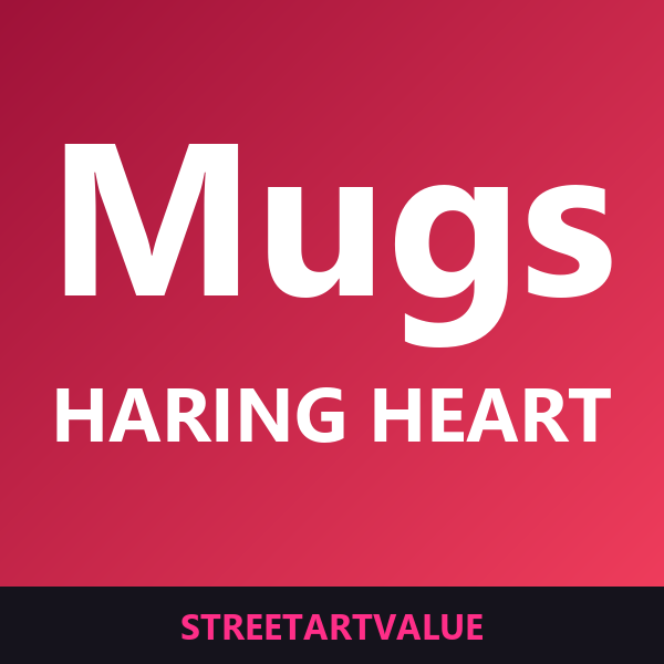 Keith Haring heart mugs on Amazon
