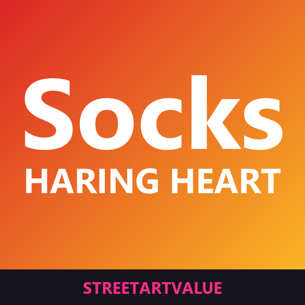 Keith Haring heart socks on Amazon