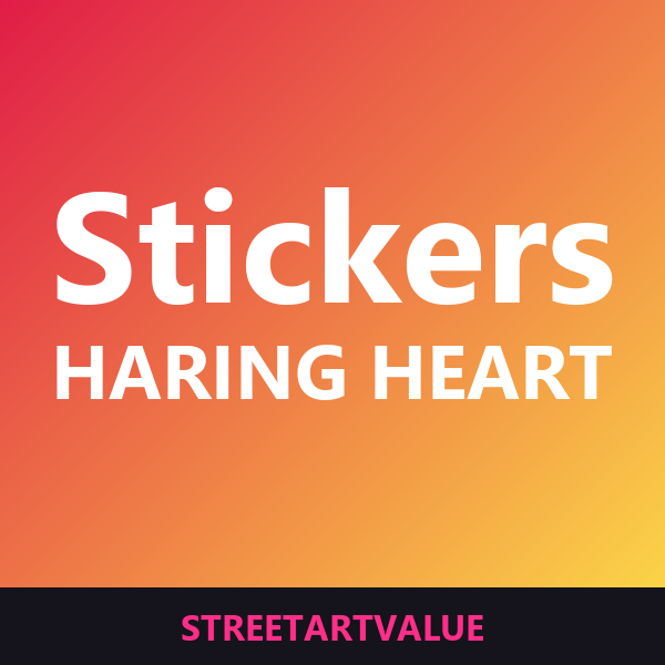Keith Haring heart stickers on Amazon