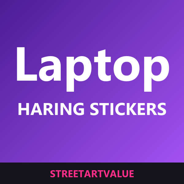 Keith Haring laptop stickers on Amazon
