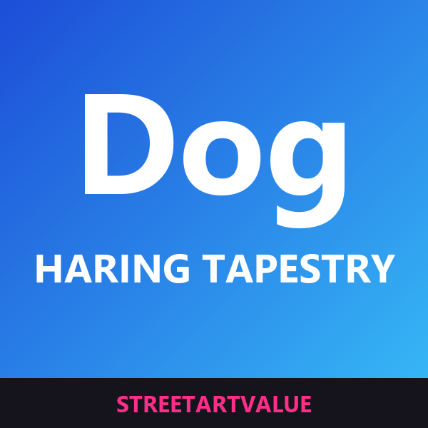 Haring dog tapestries on Amazon