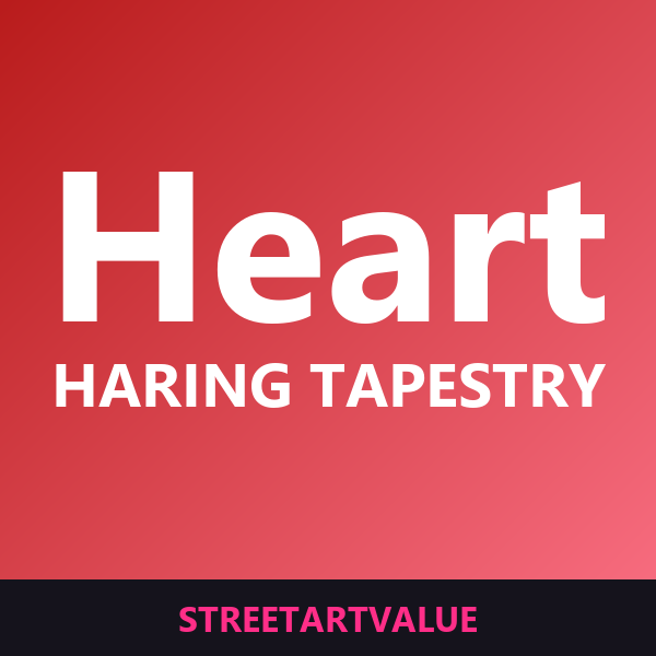Haring heart tapestries on Amazon