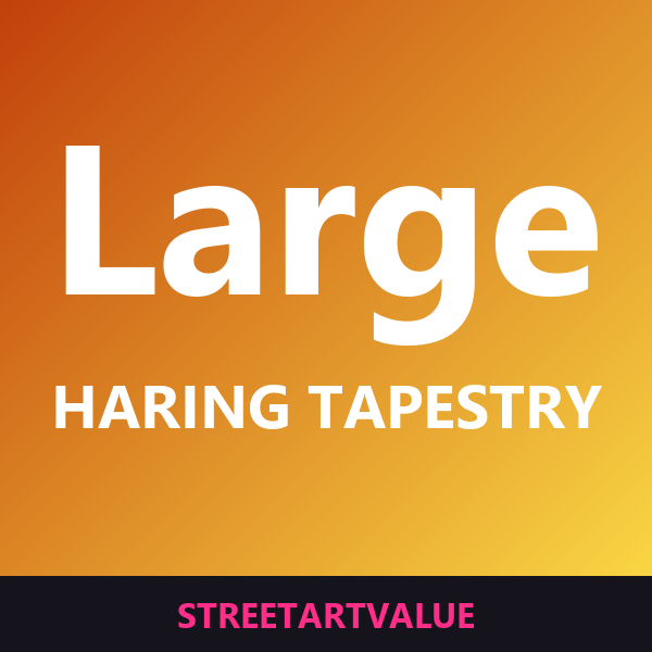 Large Haring tapestries on Amazon