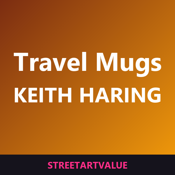 Keith Haring travel mugs on Amazon